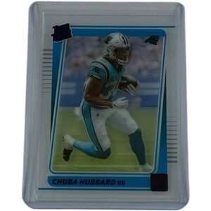 2021 Panini Clearly Donruss Rated Rookie Purple Chuba Hubbard #87 Rookie RC